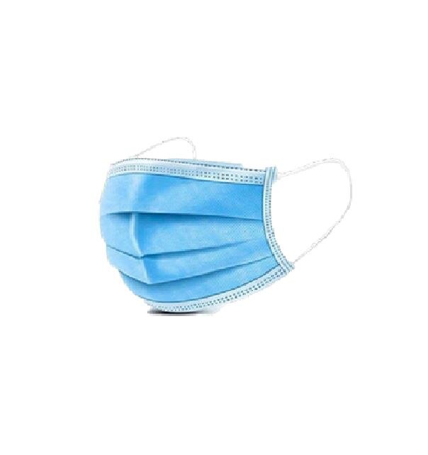 MASCARILLA DESCARTABLE DE 3 PLIEGUES C SUJETADOR ELASTICO Y CLIP NASAL